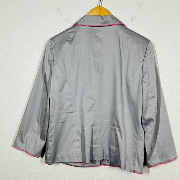 Jonathan Martin Studio Pink Piped Blazer Jacket Career Casual 3 Button - 10 - Picture 3 of 5